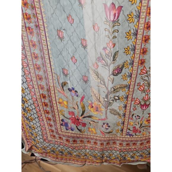 Boho Floral Embellished Scarf Multicolor Lightweight Shawl Wrap Festival - Picture 5 of 12